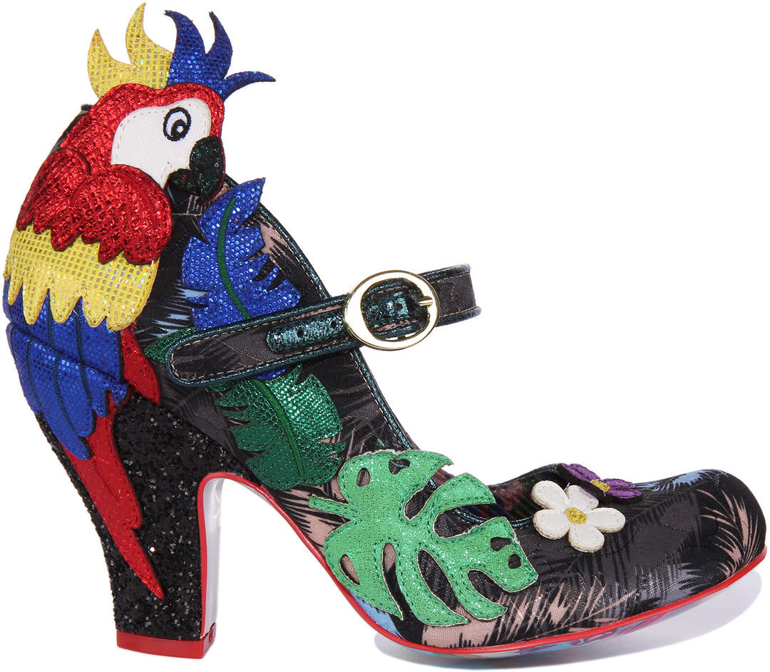 Irregular Choice Parrot Paradise In Black Multi For Women