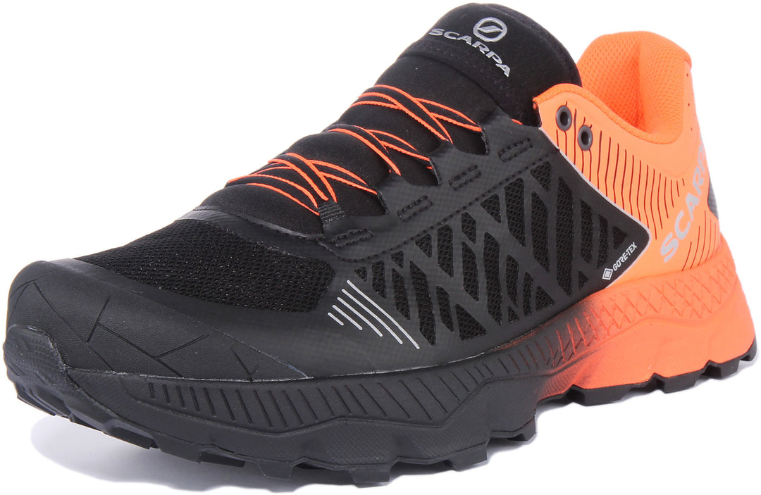 Scarpa Spin Ultra GTX In Black Orange For Men Distance Running