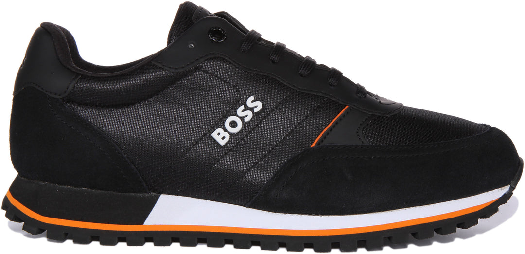 Boss Parkour L Runn NYMX Zapatillas de deporte sintéticas con cordones para hombre en negro naranja