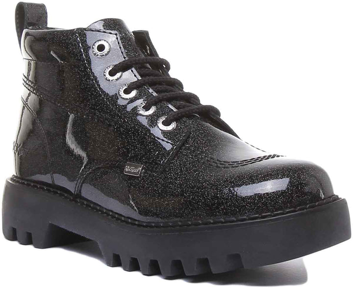 Kick Platform Color Kickers Kizziie Hi Platform In Black Glitter Patent in UK Size 3 - 8 ...