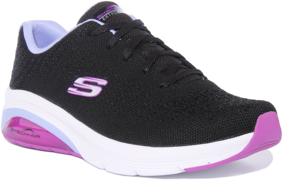 Skechers Classic Vibe In Black Pink Womens Air Mesh Trainers