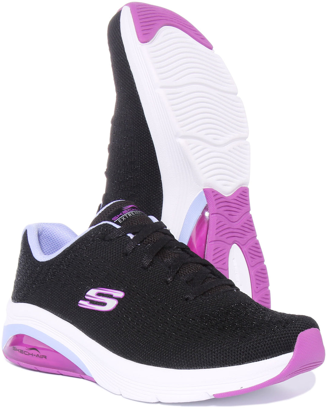 Skechers Skech Air Extreme 2.0 Classic Vibe Baskets en maille à lacets pour femmes en noir rose