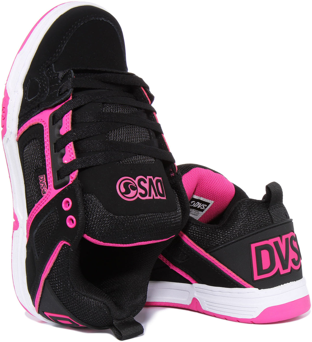 DVS Comanche Baskets à lacets en cuir pour femmes en noir rose