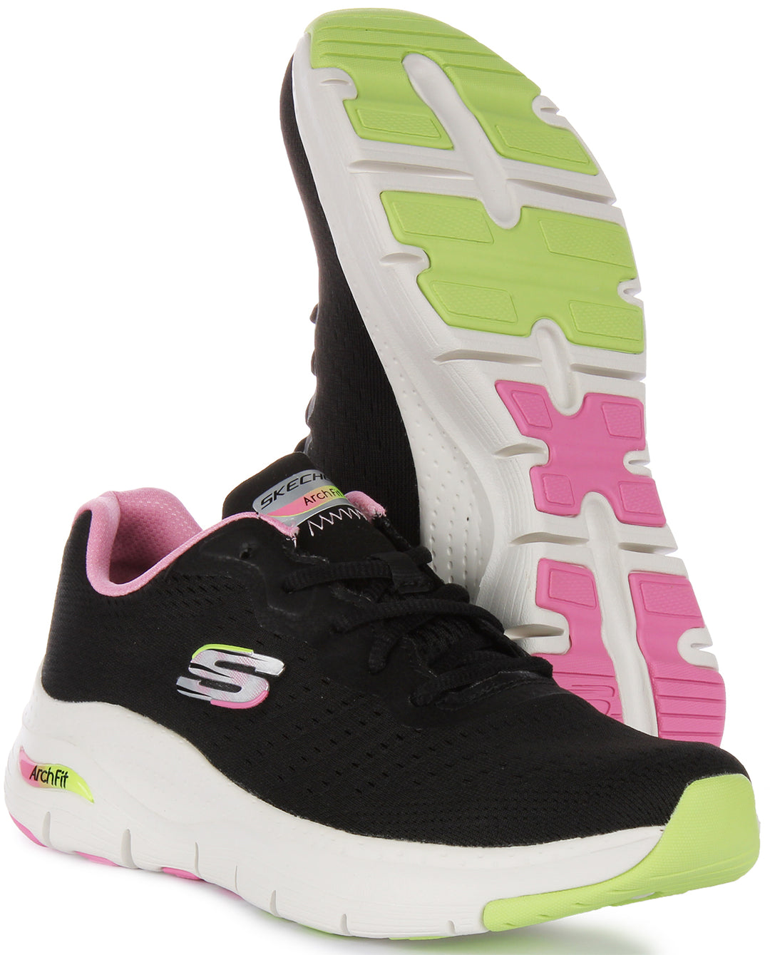 Skechers Arch Fit Infit In Black Pink for Women Filos de zapatos