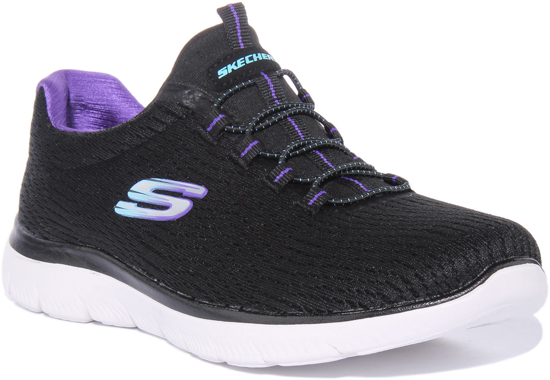 Skechers SummitsNext Wave Zapatillas de malla para mujer en negro púrpura