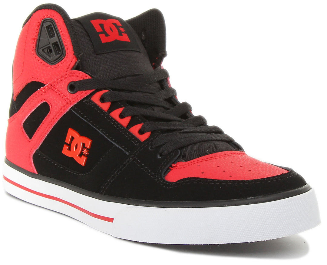 Zapatos DC puro alto alto rojo negro para hombres Patinadores