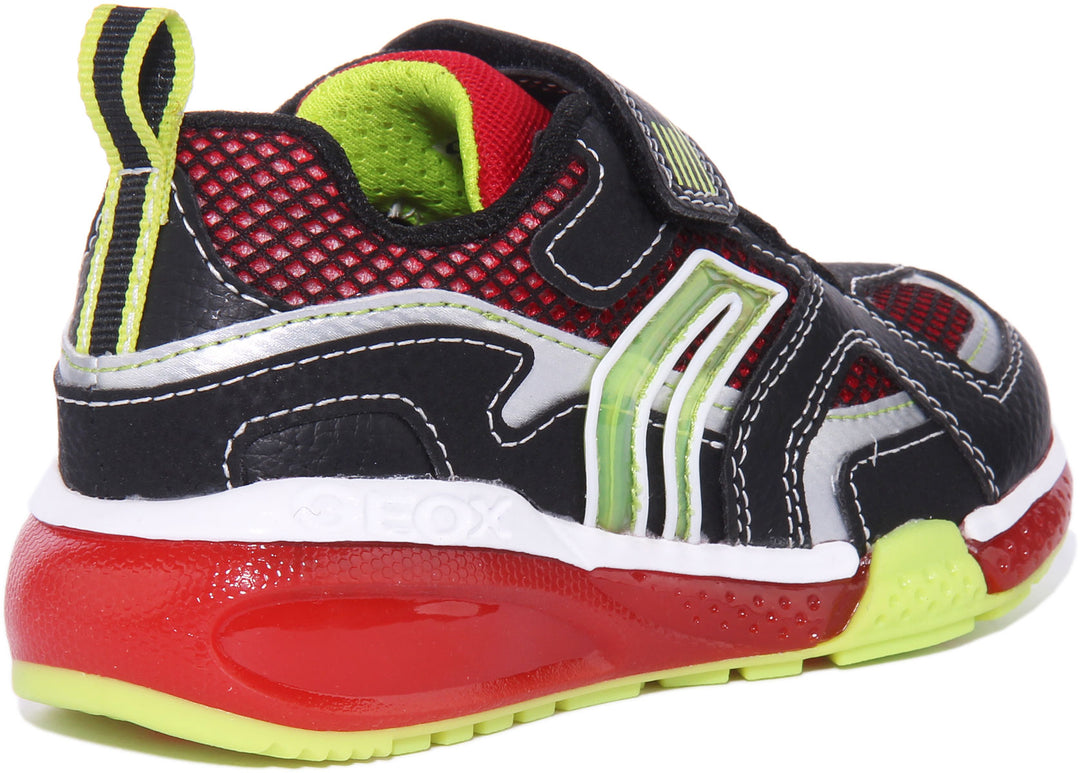 Geox J Bayonyc In Black Red For Kids