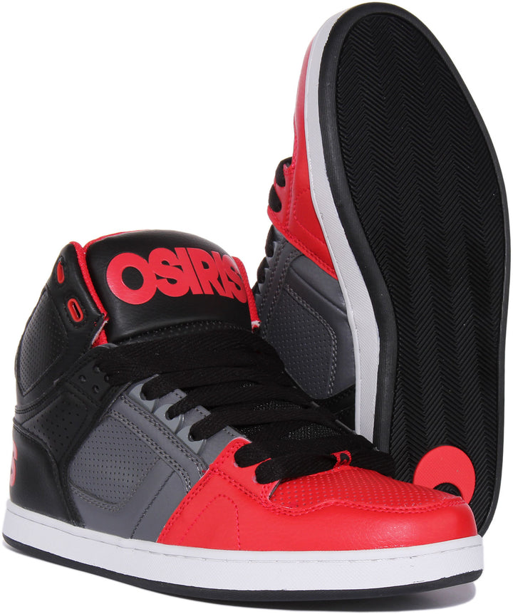Osiris NYC 83 Clk Zapatillas de deporte con cordones para hombre en negro rojo