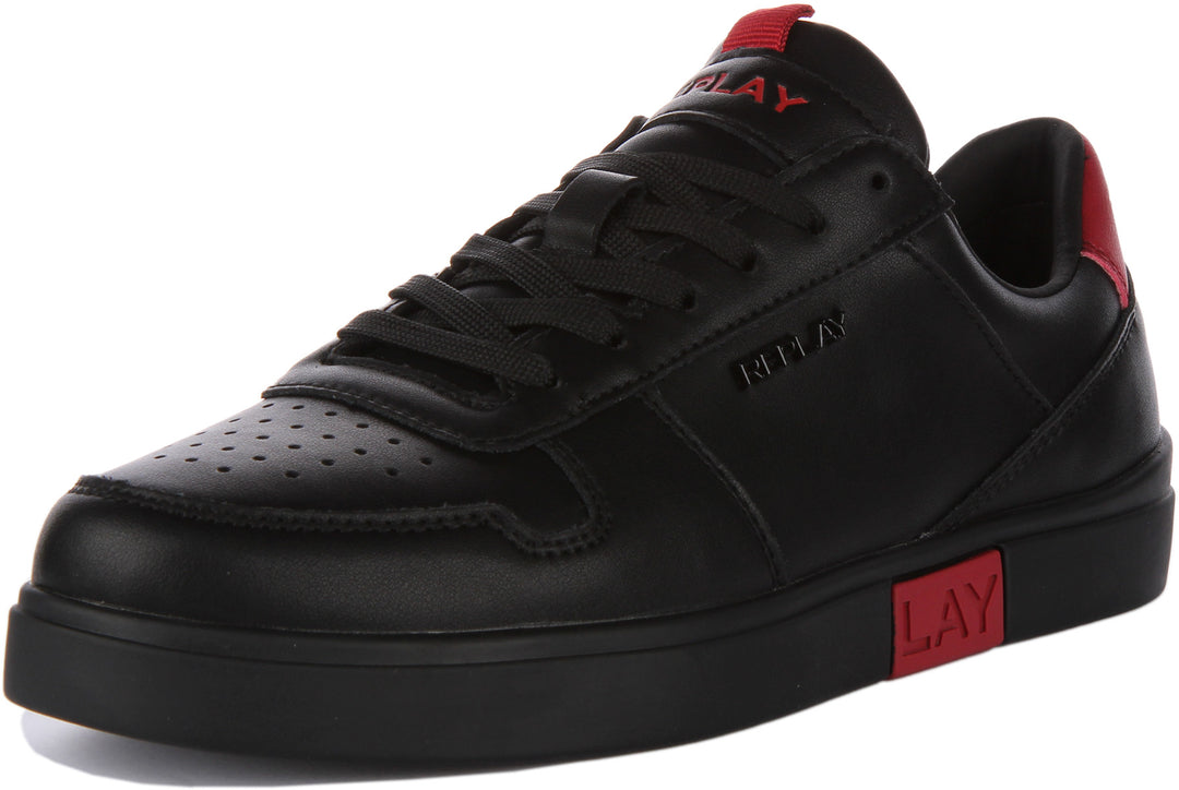 Replay Polaris Court In Black Red For Men