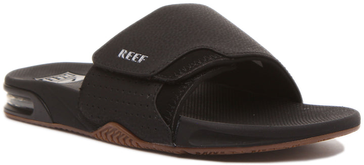 Reef Fanning Sandales à glissière en synthétique pour hommes en noir argent