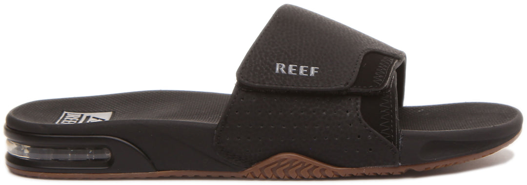 Reef Fanning Slide In Black Silver For Mens