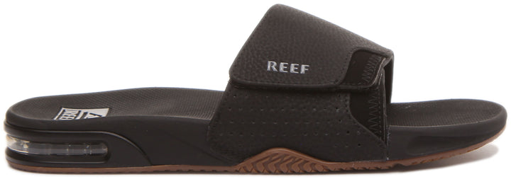 Reef Fanning Sandalia deslizante sintética para hombre en negro plata