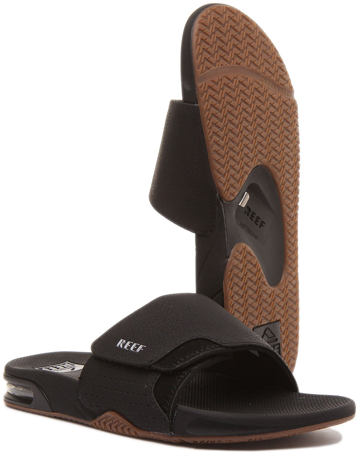 Reef Fanning Slide In Black Silver For Mens