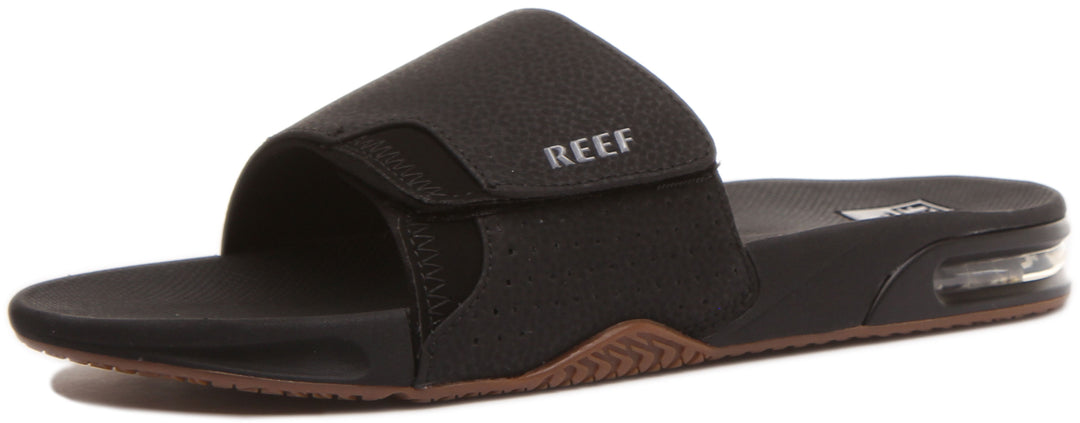 Reef Fann g Herren Synthetik Slide Sandale Schwarz Silber