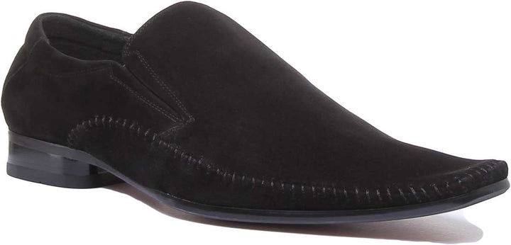 Unbranded A25 181 Herren Wildleder Loafer Schuhe Schwarz