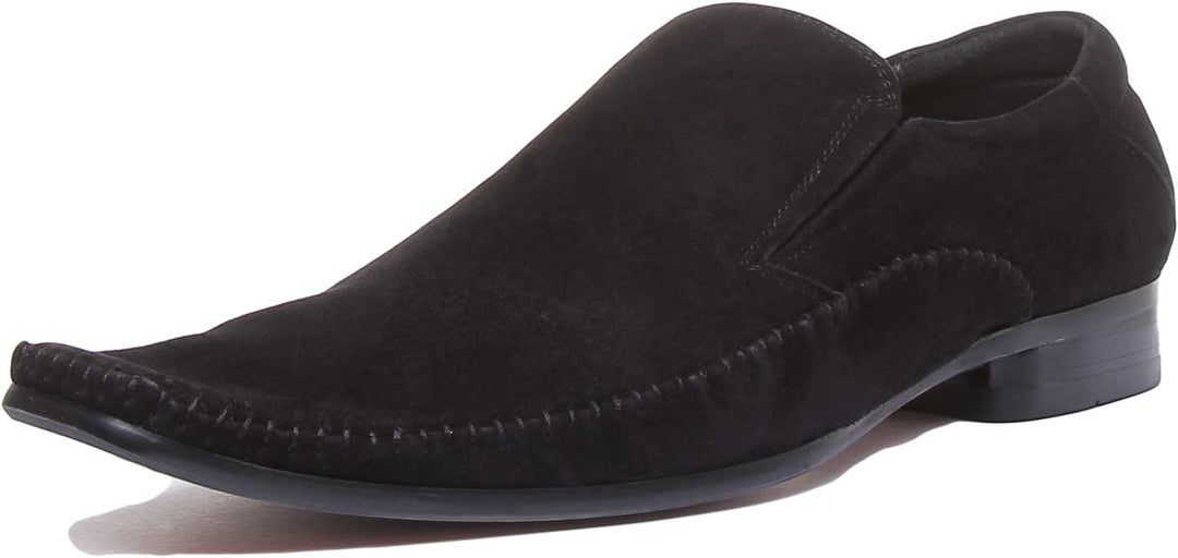 Unbranded A25 181 Herren Wildleder Loafer Schuhe Schwarz