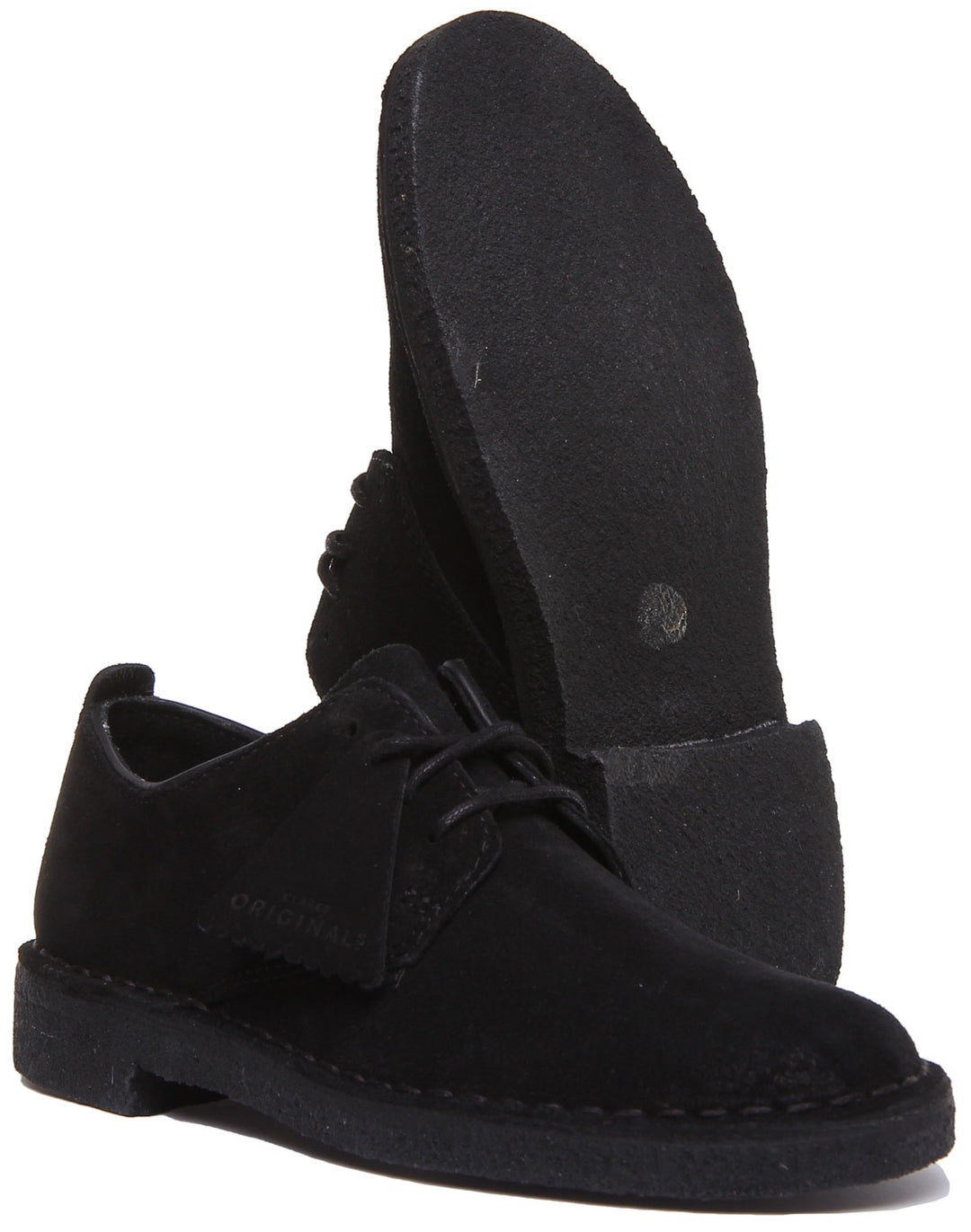 Clarks Desert London Chaussures à lacets pour femmes en daim noir