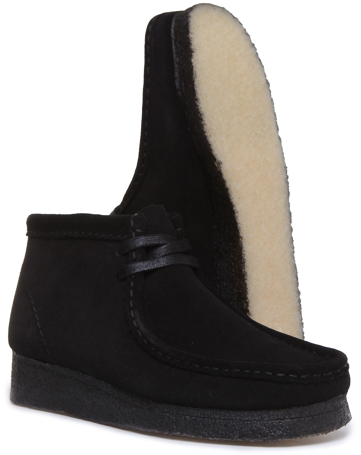 Clarks Originals Wallabee Boot In Black Suede | Lace up Crepe