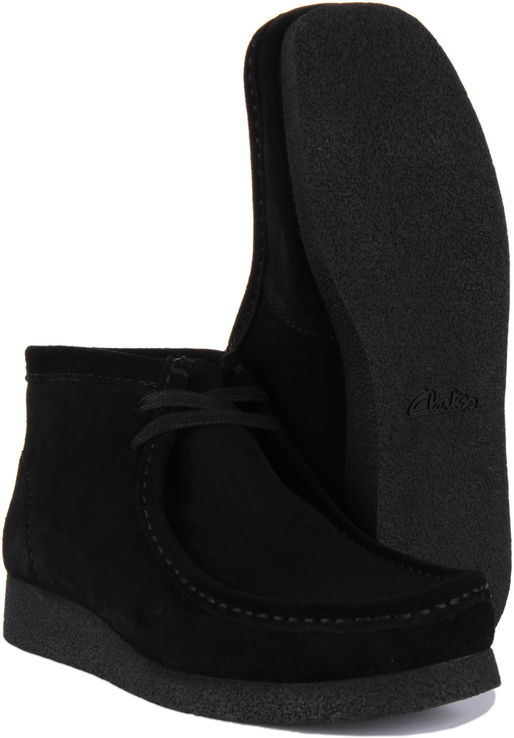 Clarks Originals Wallabee Evo Stivale allacciato in pelle scamosciata da uomo in nero