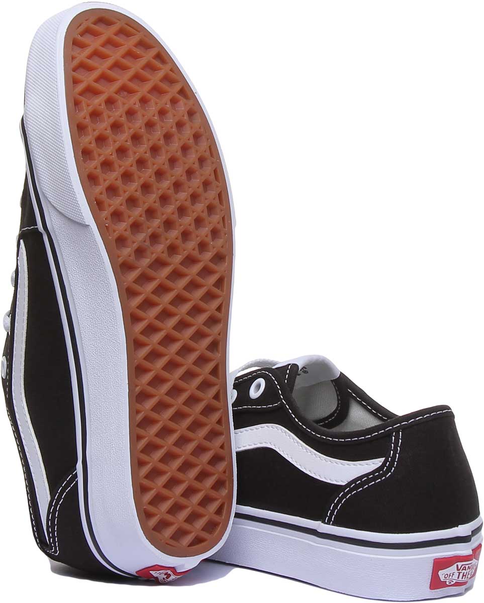 Vans Filmore Decon Zapatillas de lona con cordones para mujer en negro blanco