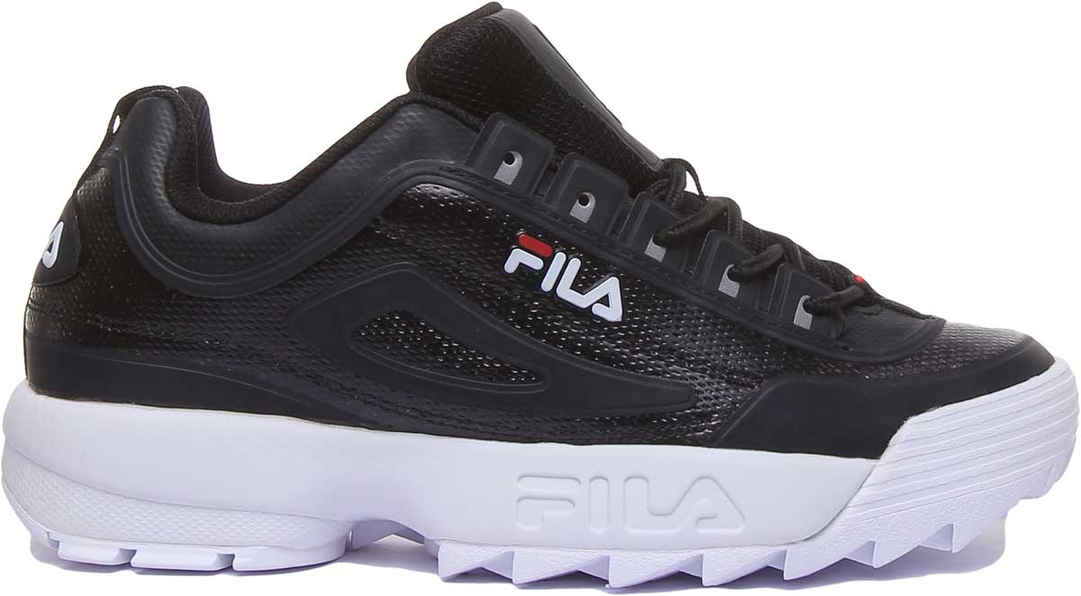 Fila disruptor 2 premium black best sale and white