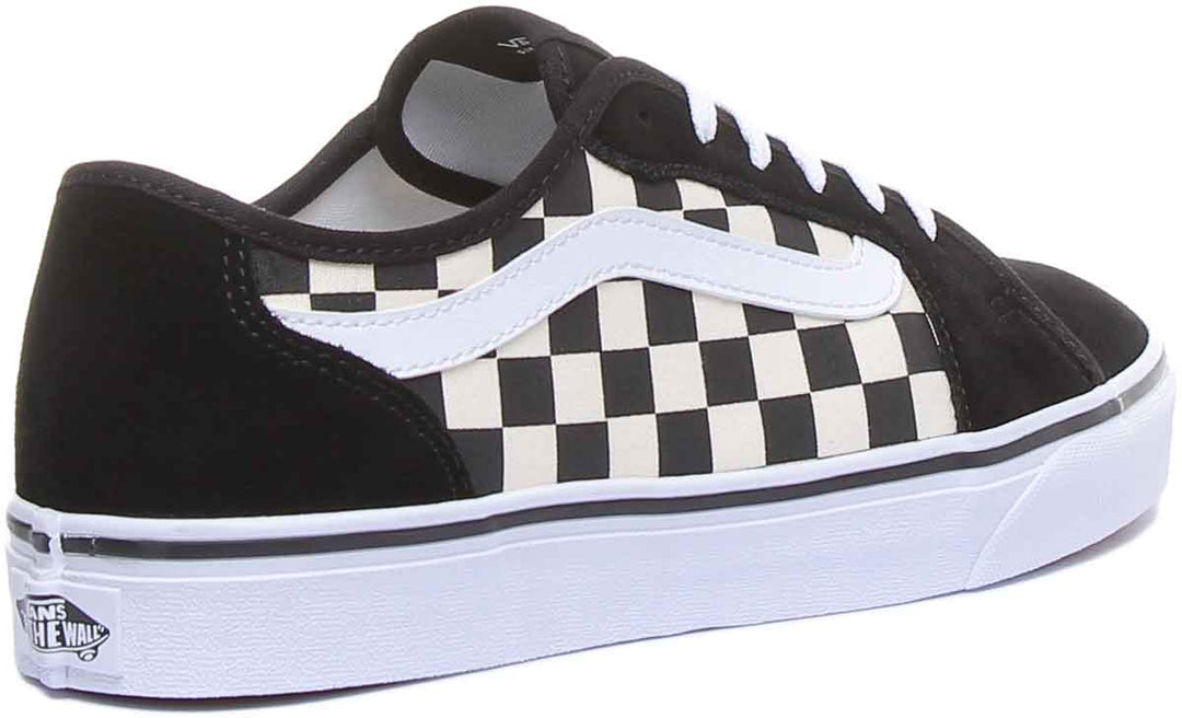 Sneakers Vans Old Skool Vans Damier Noir Et Blanc Lacet Vans