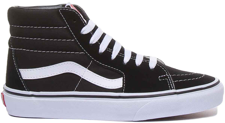 Vans SK8 Hi Frauen Seite Streifen Schnürung Lässige Turnschuhe Schwarz Weiß