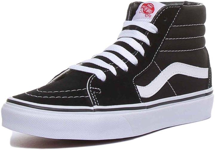 Vans SK8 Hi Frauen Seite Streifen Schnürung Lässige Turnschuhe Schwarz Weiß