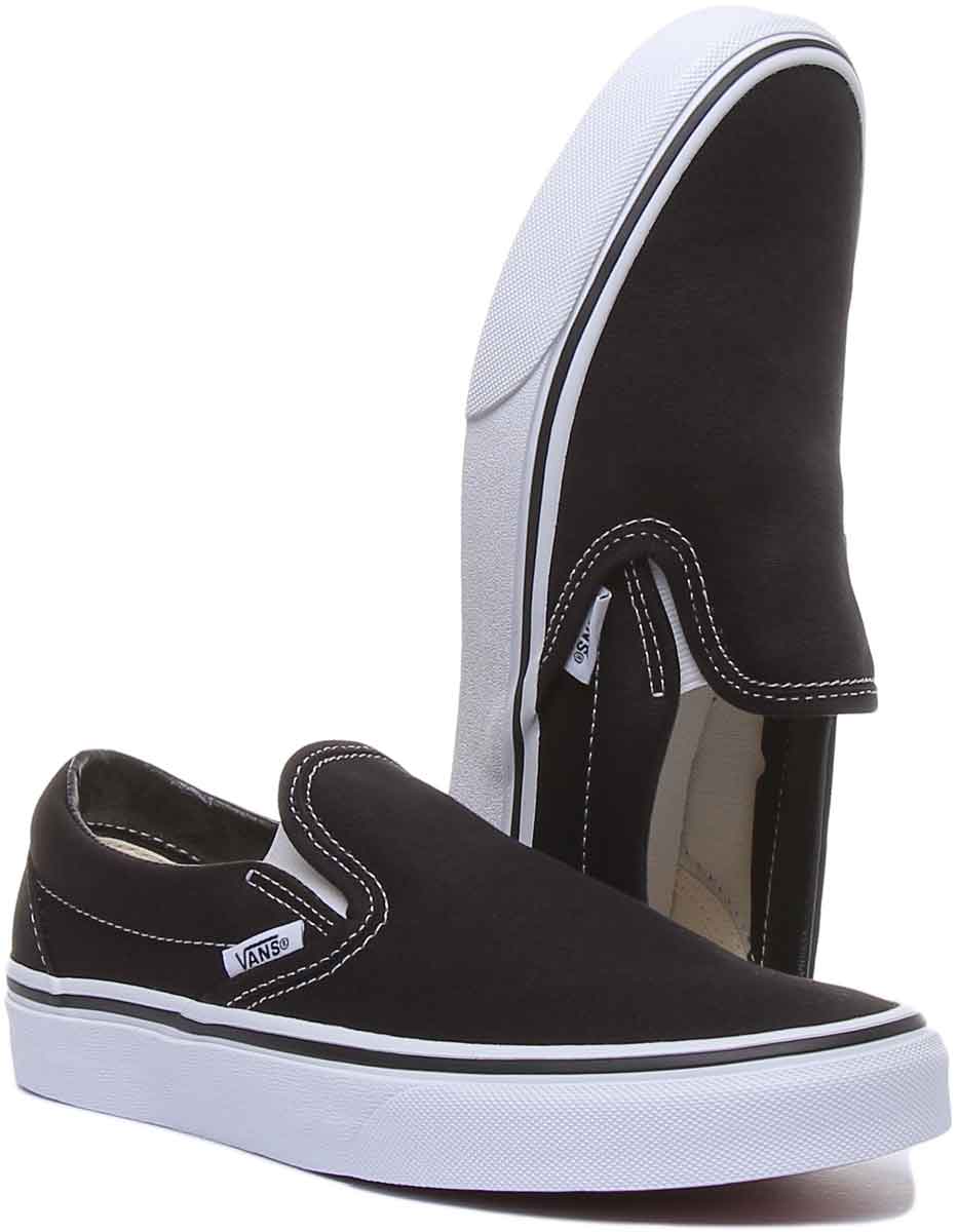 Vans Zapatillas deportivas clásicas para mujer en negro blanco