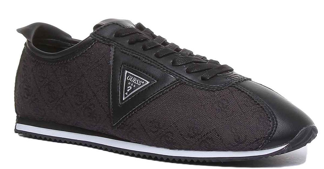 Guess Torino 4G Logo Men's Lace Up Trainers In Black White