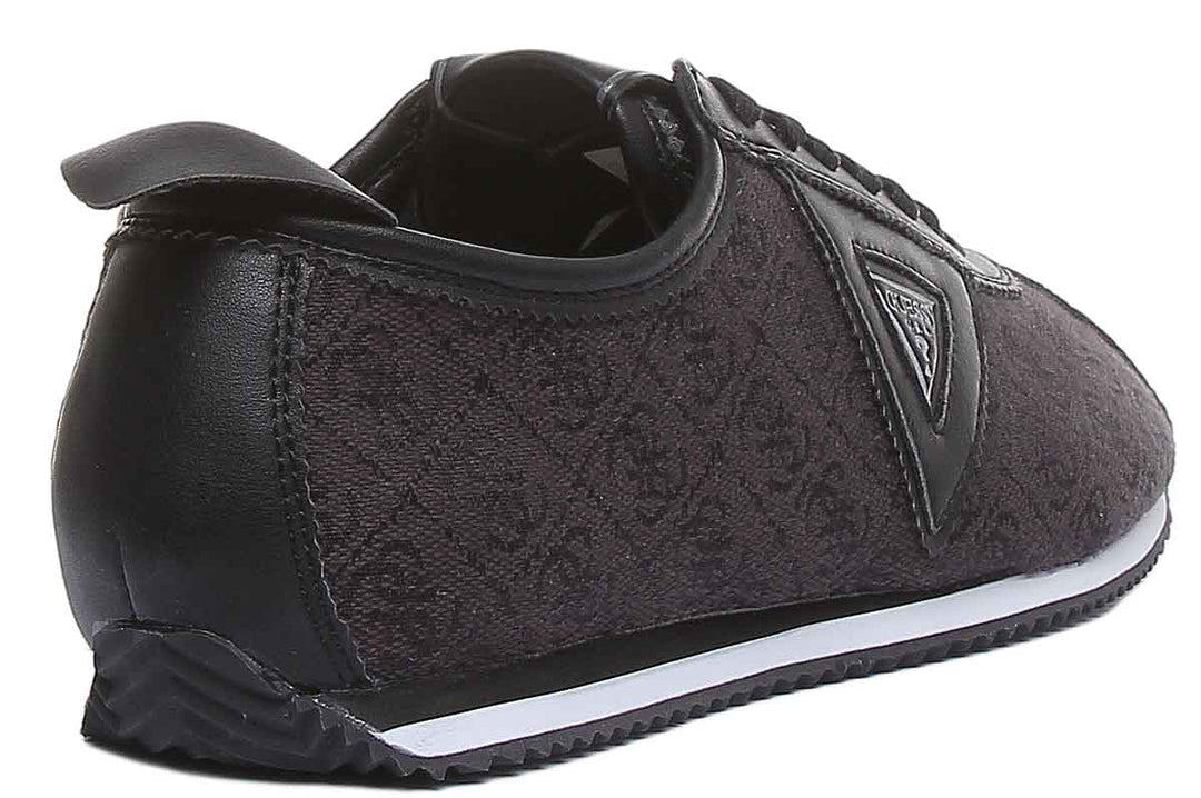 Guess Torino 4G Logo Men's Lace Up Trainers In Black White