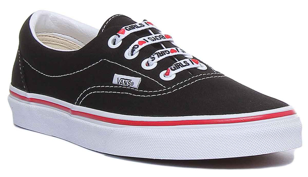 Vans Classic Era I Heart In Black White For Women Lace Up Shoes