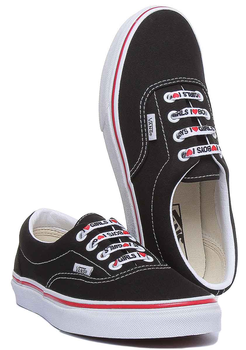 Vans Era I Heart Frauen Klassische Schnürung Turnschuhe Schwarz Weiß