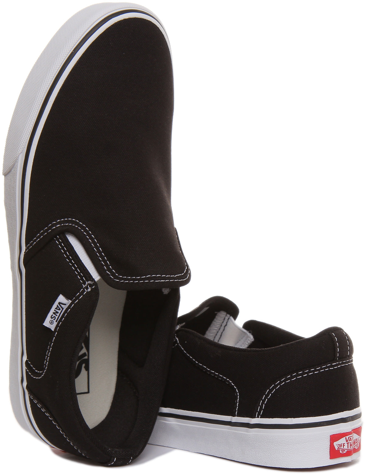 Vans Asher In Black Classic Slip on Trainers Vans Shoes