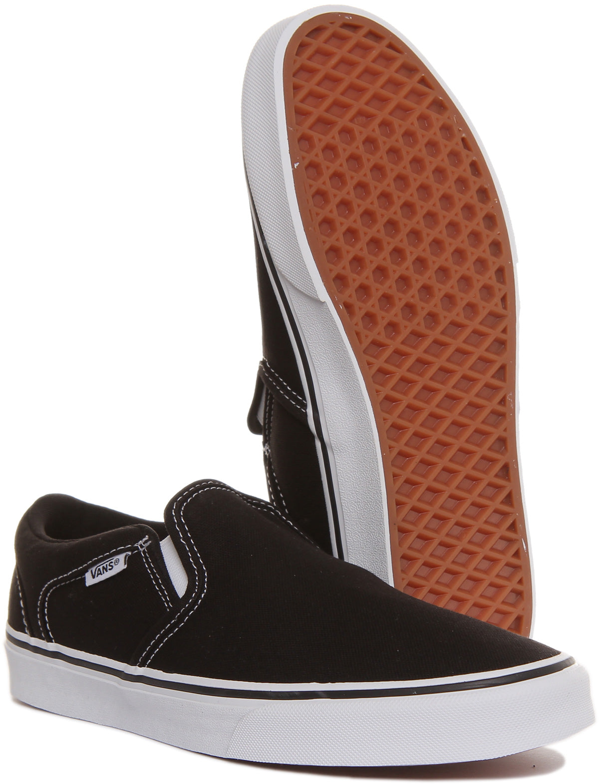 Vans asher white hot sale slip ons