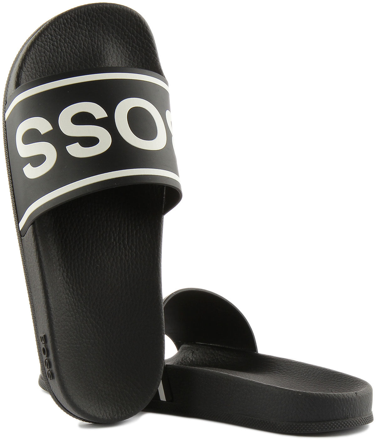 Boss Bay Sliders In Black White For Men Hugo Boss Pool Sliders