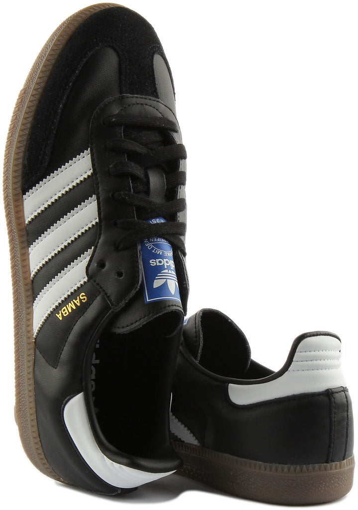 Adidas Samba OG Schnürung Lässige Leder Turnschuhe Schwarz Weiß