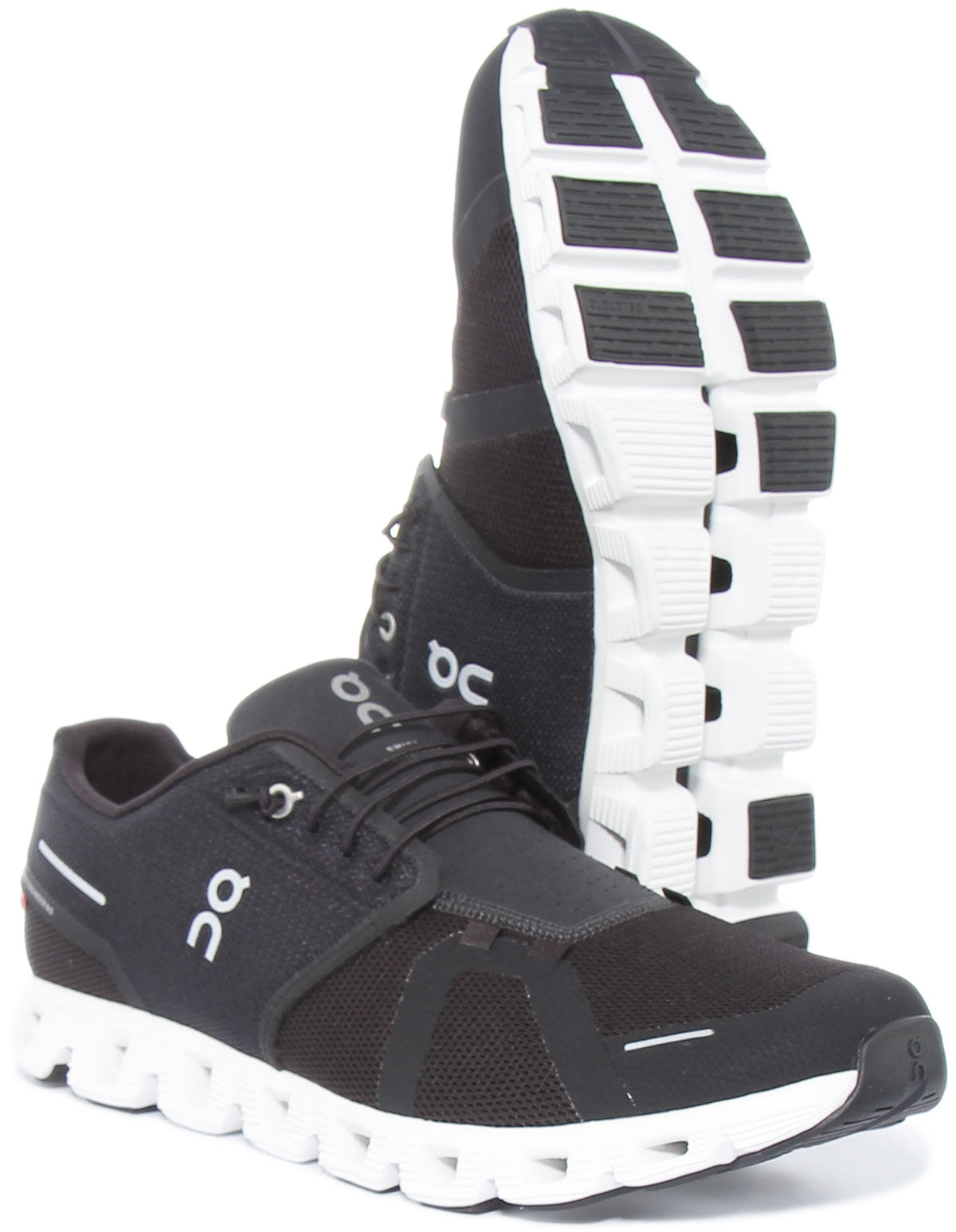 On Running Cloud 5 In Black White | Mens Lace Up Running Shoes