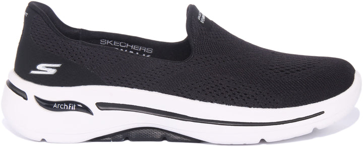 Skechers Go Walk Arch FitImagined Scarpe da ginnastica a rete da donna in nero bianco