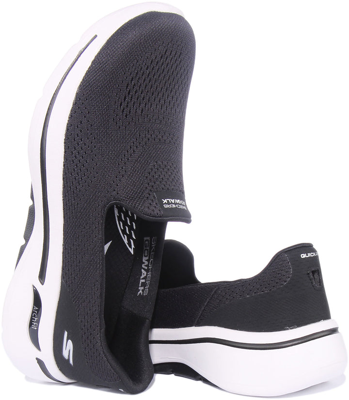 Skechers Go Walk Arch FitImagined Zapatillas de malla para mujer en negro blanco