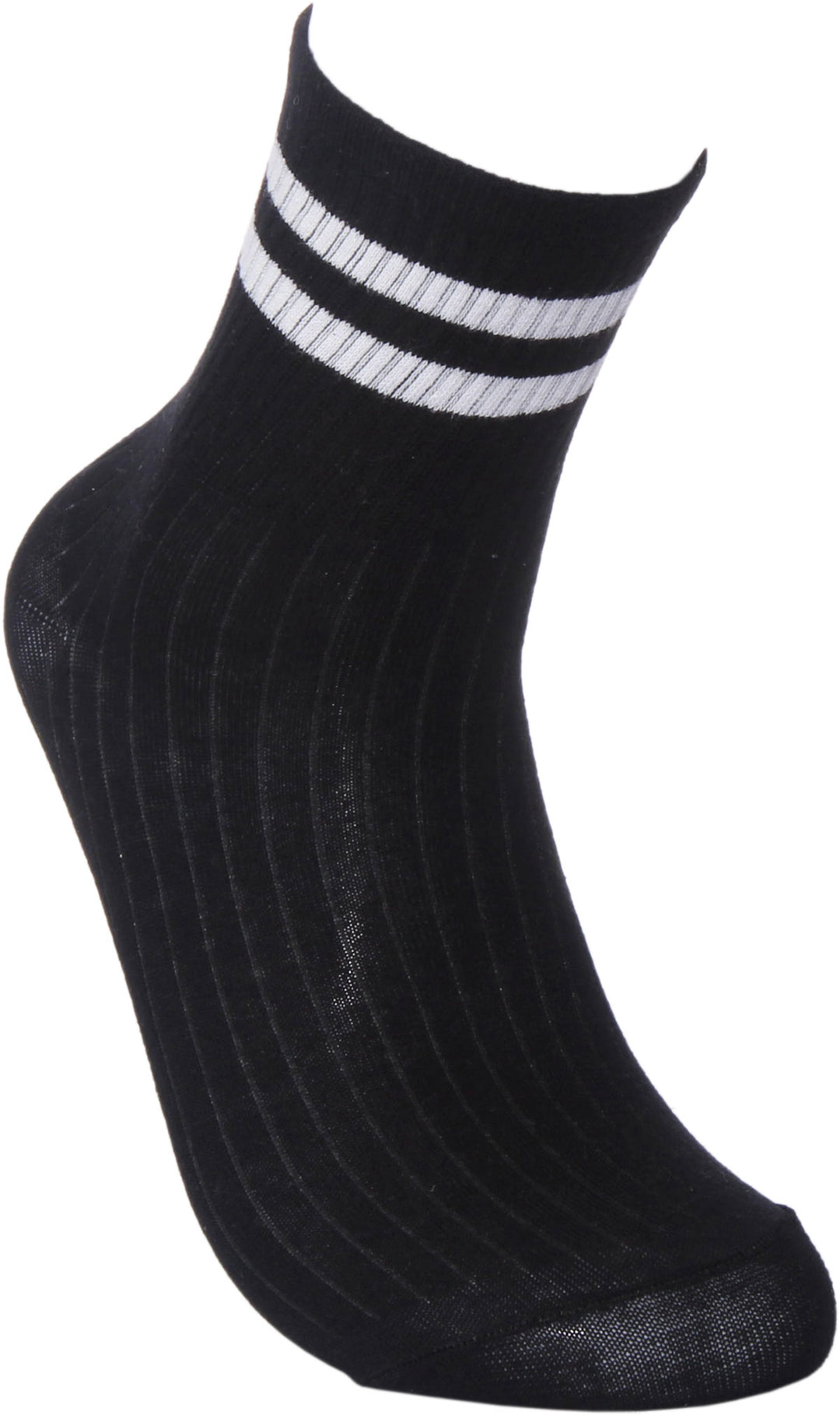 JUSTINTEESS Stripe Calcetines de algodón para hombre en negro blanco