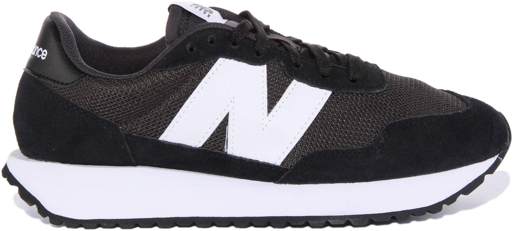 New Balance Ms237 In Black White | Lace up Retro Style Trainers ...