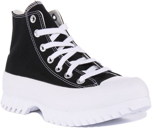 Converse Chuck Taylor All Star Lugged 2.0 Hi Zapatillas de plataforma para mujer en negro blanco