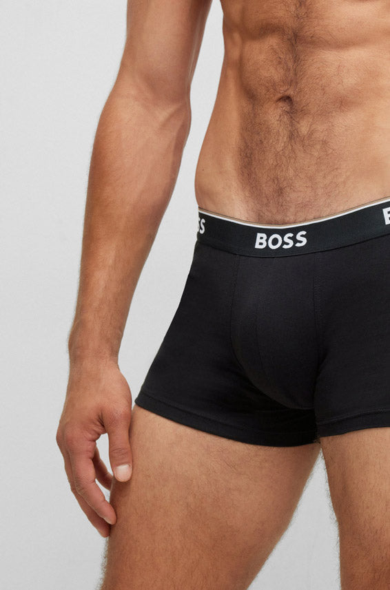 Boss Trunk 3P Bold Pack de 3 caleçons en coton pour hommes en noir blanc