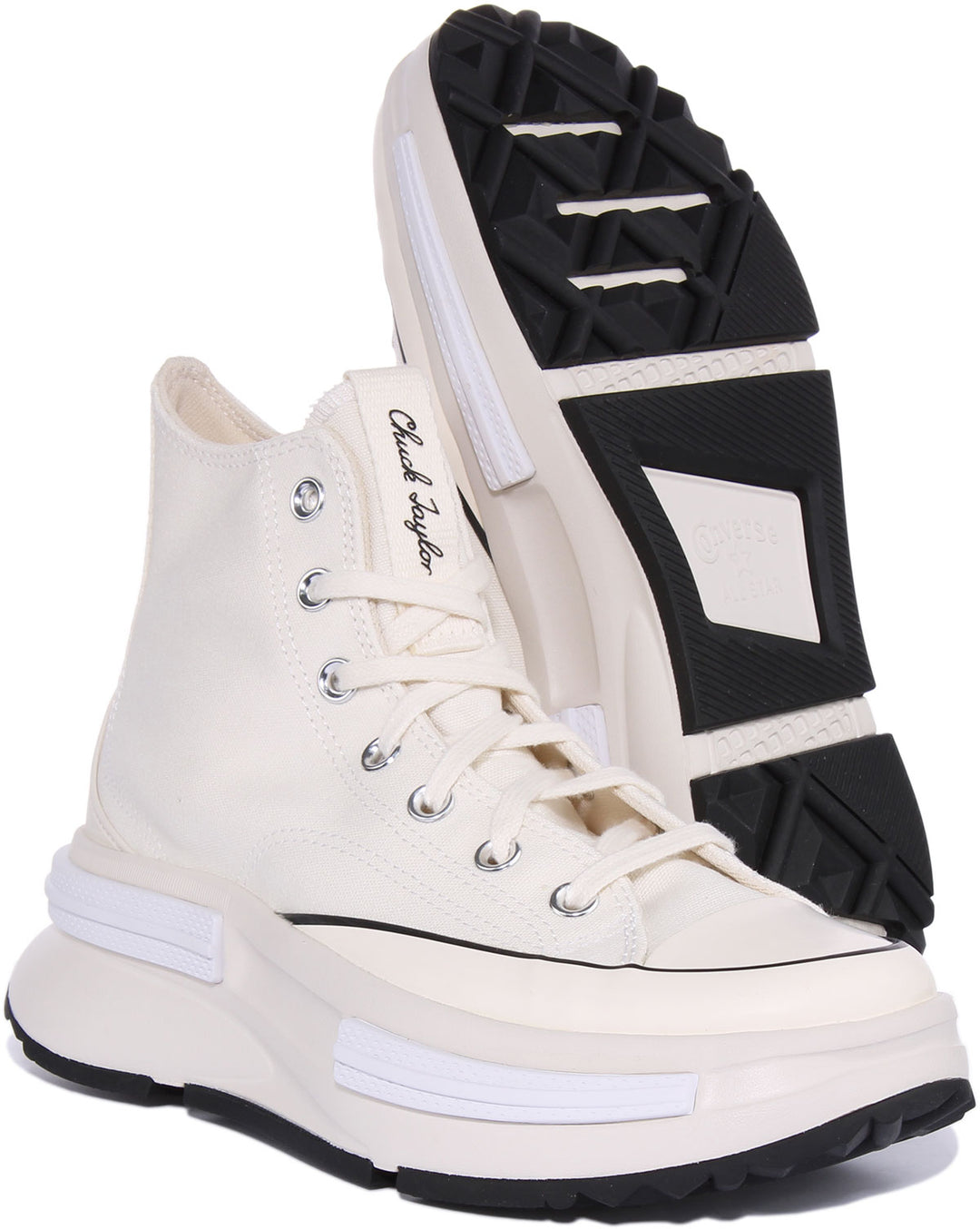 Converse Run Star Legacy CX Baskets à lacets en toile à plateforme poure en noir blanc