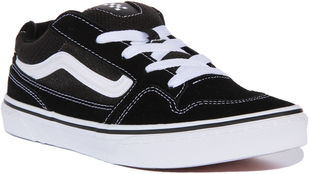 Vans Caldrone In Black White For Women Lace up Side Strip