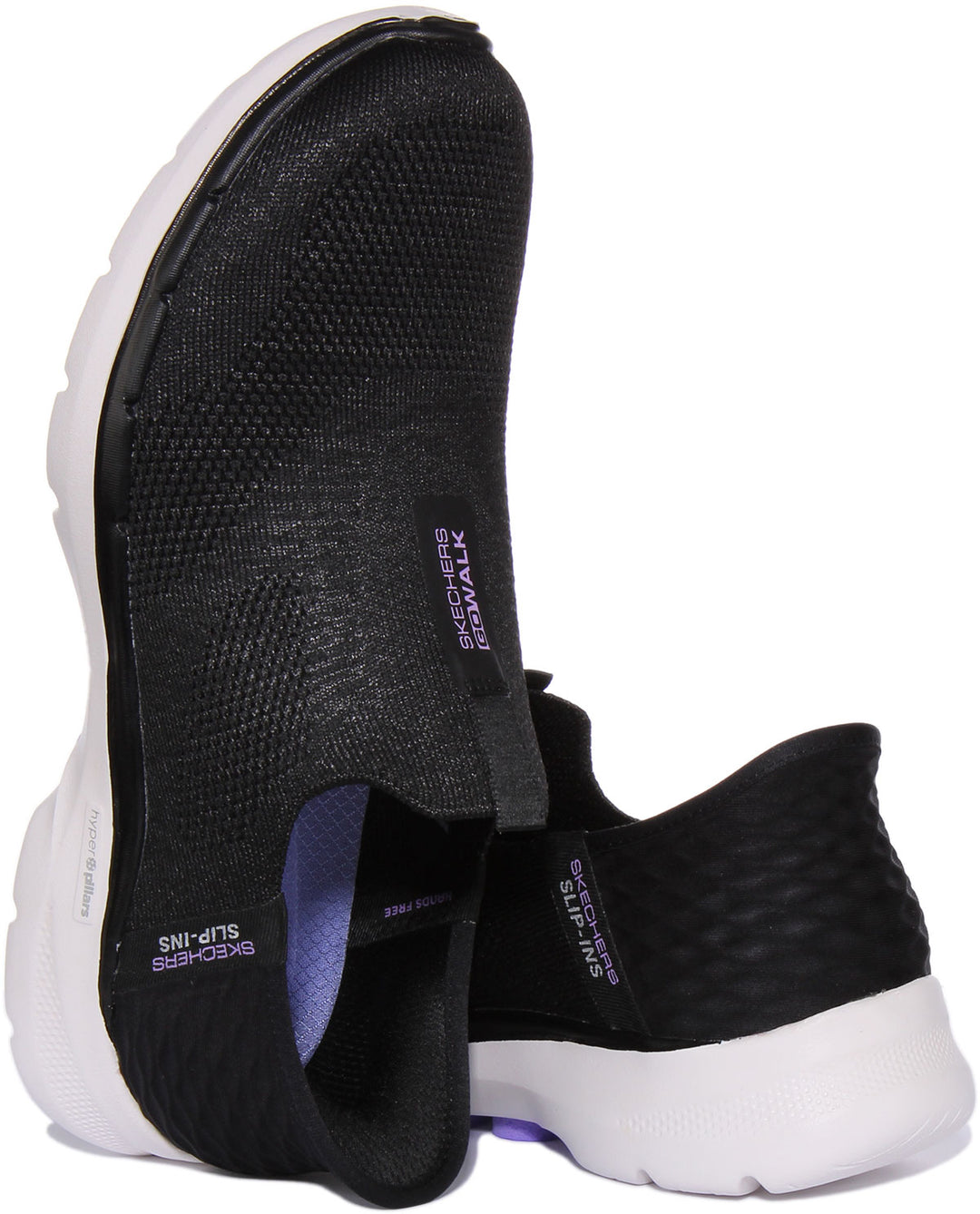 Skechers Go Walk 6Fabulous View Zapatillas deportivas de malla de punto para mujer en negro blanco