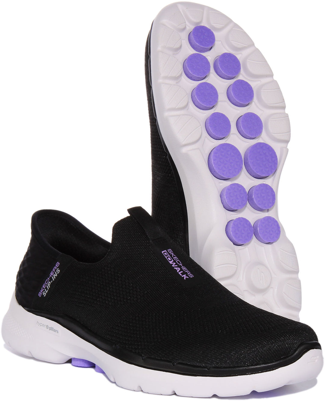 Skechers Go Walk In Black White For Women Slip Ins Trainers