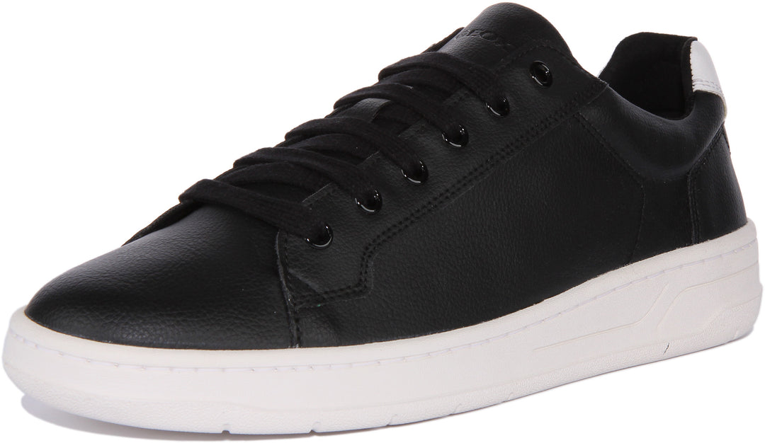 Geox U Magnete G Baskets synthétiques à lacets pour hommes en noir blanc