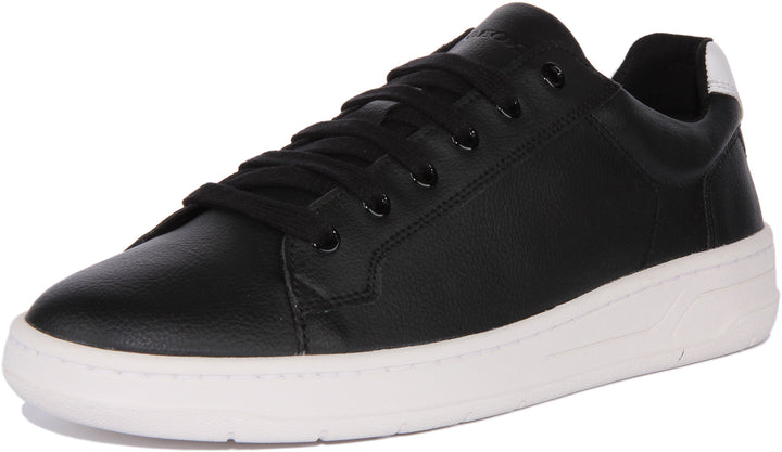 Geox U Magnete G Baskets synthétiques à lacets pour hommes en noir blanc